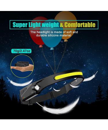FBKK Rechargeable LED Headlamp 2 Pack | 230Wide Beam, Motion Sensor, Waterproof | Lightweight Headlight Flashlight for Camping, Hiking, Running | Outdoor for Adults and Kids - Buy Online on GoSupps.com