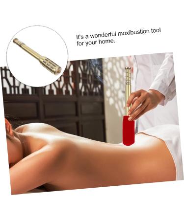 HOMSFOU 2pcs Moxa Stick Tool - Pure Copper Winter Melon Conical (32x4.2cm) - Golden Moxa for Wellness - Buy Online on GoSupps.com