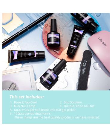 Aokitec Poly Nail Gel Kit - 14Pcs Nail Extension Set with 7 Colors, UV LED Nail Lamp - DIY Acrylic Polygel Builder for Nail Polish and Extensions - Buy Online on GoSupps.com