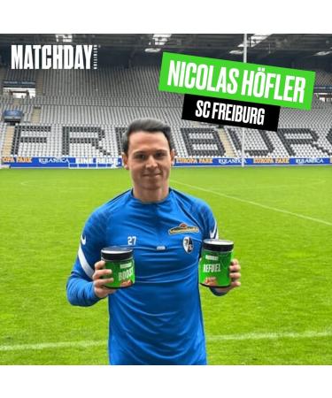 Matchday Nutrition Refuel - Optimal Recovery Drink for Footballers | Carbohydrates Amino Acids & Vitamins | Ice Tea Peach Flavor - Buy Online on GoSupps.com