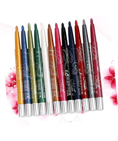 DOITOOL 12 Pcs Eyeliner Waterproof Eye Shadow Pen Women Cosmetic Pen Set Automatic Lipstick Pen Miss - Buy Online on GoSupps.com