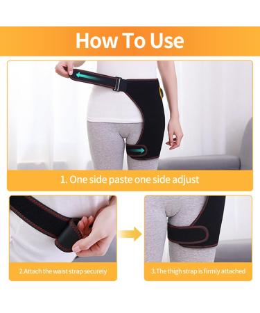 USB Electric Heated Hip Brace - Thigh Massager with 3 Vibration & Heat Settings | Hip Support for Arthritis & Pulled Muscles - International Shipping Available - Buy Online on GoSupps.com