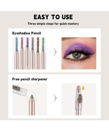  Fmzrbnih Set of 6 glitter eyeshadow sticks - Long-lasting pearlescent glitter cream | Set of shiny water-resistant eyeshadow bars - Buy Online on GoSupps.com
