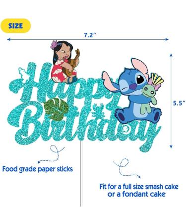 Blue Glitter GZDUCK Cake Topper - Happy Birthday & Baby Shower Cartoon Decorations - Buy Online on GoSupps.com