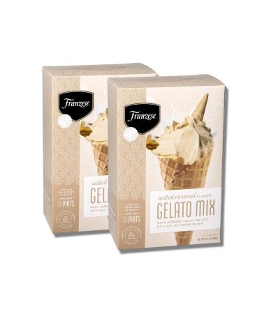 Franzese Salted Caramel Gelato Mix | Imported from Italy, Authentic Italian Kit | Create Homemade Gelato in Minutes, Ice-Cream Maker Ready - Just Add Milk. (Gluten Free. Makes Delicious Sorbets, Cakes & Gourmet Smoothies T