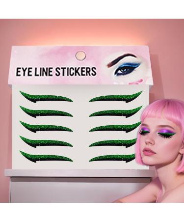 Autocollants Eyeliner Cils D calque Fard Paupi res Femme | Adh sif Tenue Longue Bandes Pour Sorties Danse Voyage Sc ne M res Vert - Buy Online on GoSupps.com