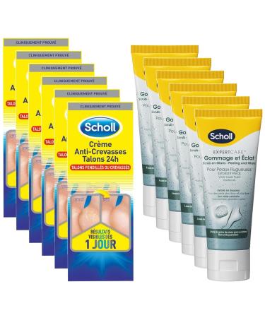 Dr. Scholl's Scholl Pack of 6 x Anti-Crevice Heel Cream 60 ml + 1 Foot Cream 75 ml