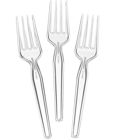 50 Count Heavyweight Disposable Clear Plastic Forks - Ideal for Home, Office, School, Parties, and More - 1 Bag, 1 Pack (50 Forks) - Buy Online on GoSupps.com