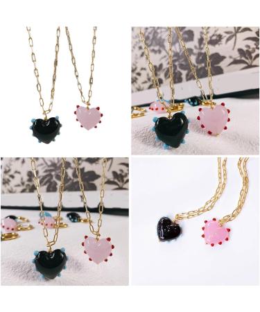 SOUTHJIELING Exquisite Glaze Pendant Necklace | Handmade Alloy | Adjustable Chain for Party & Daily Wear | Elegant Black Accessory - Buy Online on GoSupps.com