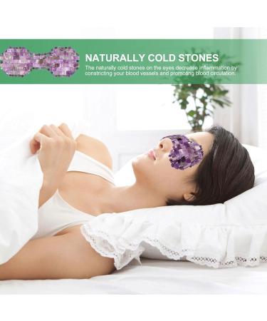 FOMIYES Reusable Jade Eye Mask & Ankle Wrap - Cooling Gel Pad for Sleep Migraine Relief & Travel - Amethyst Silk Blindfold in Purple - Buy Online on GoSupps.com