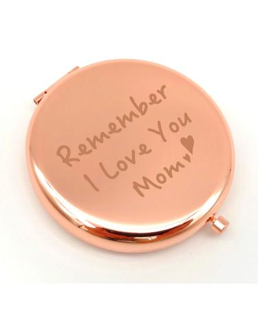 Warehouse No.9 Mom Gifts from Daughter and Son  Remember I Love You Mom Travel Pocket Engraved Compact Vanity Makeup Mirror for Mother Women Christmas Mothers Day Birthday Present Gifts