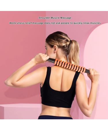 Voiakiu Body Massage Scooter Stick | Deep Tissue Muscle Roller for Neck Back Legs | Relax Sore Muscles & Relieve Tension - Orange - Buy Online on GoSupps.com