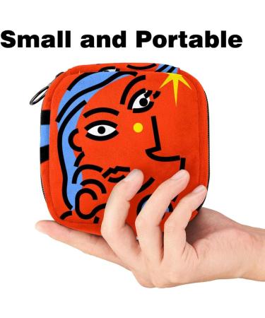 Colorful Menstruation Pad & Tampon Bag with Zipper | Stylish Collection Bag for Women & Girls - Abstract Pattern - Color 7 - Buy Online on GoSupps.com