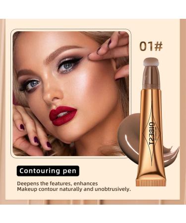 Pakivs 3 Pcs Cream Contour Sticks with Cushion Applicator - Waterproof 3-in-1 Contour, Highlighter & Blush Pen Set for Easy 3D Face Makeup - Buy Online on GoSupps.com