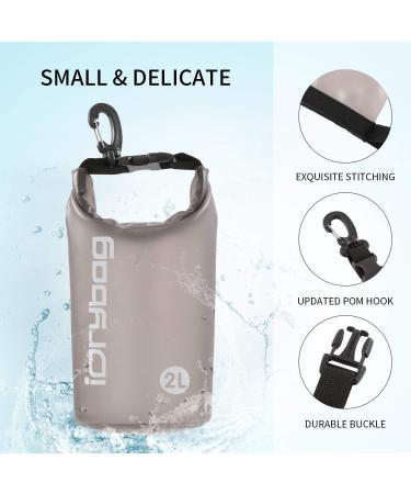 IDRYBAG Clear Waterproof Dry Bag 2L/5L/10L/15L/20L - Lightweight Dry Sack for Water Sports - Ideal for Kayaking, Boating, Swimming - Black Caffeine - Buy Online on GoSupps.com