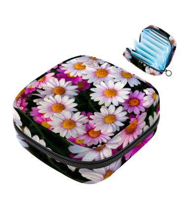Daisy Sanitary Napkin Storage Bag Portable Zippered Sanitary Napkin Case for Teen Girls Women Ladies