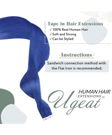 Ugeat 24 Blue Tape in Human Hair Extensions - 25G/10 Pieces Remy Straight Hair - Buy Online on GoSupps.com