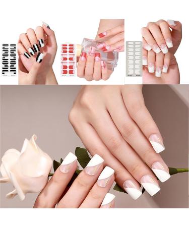Semi Cured Gel Nail Strips Patches Sliders UV/LED Lamp Cured Adhesive Long Lasting Full Cover Gel Nail Stcikers Manicure Self Adhesive Nail Wraps Wedding Nail Stickers Party Nail Art Bsg0348 - Buy Online on GoSupps.com