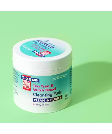 T-Zone Tea Tree & Witch Hazel Biodegradable Cleansing Pads (40 Pads) - Cleanse, Purify, and Unclog Pores for Clear & Pure Skin - Eco-Friendly Skincare - Buy Online on GoSupps.com