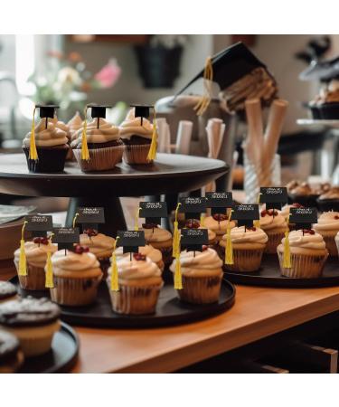 Sinload 36 Pcs Graduation Cap Cupcake Toppers Class of 2024 Cupcake Picks Graduation Theme Party Cake Decorations Plastic 3D Graduation Hat Cake Picks for Graduation Party Cocktails Appetizers Food - Buy Online on GoSupps.com
