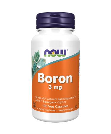 Now Foods Boron 3mg 100 Vegan Capsules Lab-Tested Gluten Free Soy Free Vegetarian