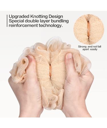 Fishent Loofah Bath Sponge 4 Pack - Soft Exfoliating Body Scrubber for Men & Women | Blue White Green Purple - Ideal for a Refreshing Shower Experience - Buy Online on GoSupps.com