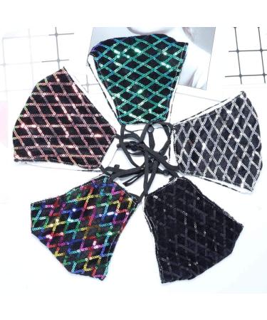 YienDoo Sparkly Sequin Mask - Orange Masquerade & Halloween Face Cover for Women & Girls - Buy Online on GoSupps.com