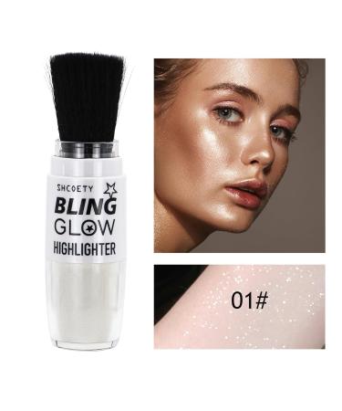 Face Highlighter Powder Stick - Pearl White Shimmer & Glitter Makeup for Face Body & Cheeks | Long-lasting Glow & Contour - Buy Online on GoSupps.com