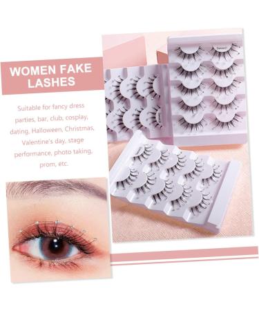 Housoutil 5 Pairs Diamond Eyelashes False Eyelashes Fluffy Girls Lashes Asian Decor Christmas Lashes Colorful Rhinestones Diamond Decor Fluffy Eyelash Miss Paste Drill Flash Fiber - Buy Online on GoSupps.com