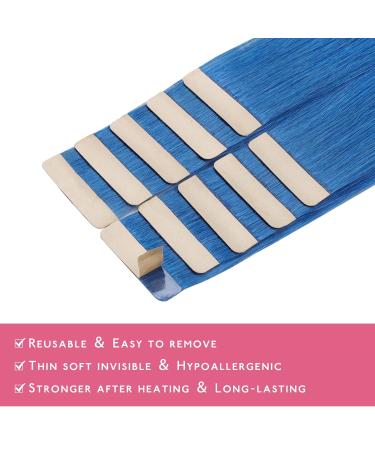 Buy Real Hair Blue Tape Extensions - 10pcs Invisible Smooth 45cm 25g | Durable Highlight Extensions for Girls - Buy Online on GoSupps.com