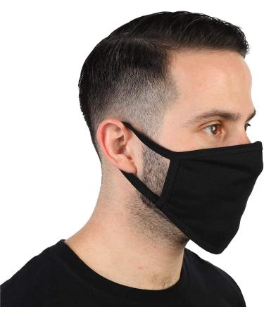 Black Cotton Face Masks - Bulk Purchase | Breathable Reusable & Comfortable (2-Pack - Buy Online on GoSupps.com