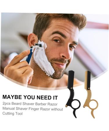 Minkissy 2-Stage Manual Beard Trimmer | Ergonomic Stainless Steel Hairdressing Tool - Double Ring Shaving Barbershop Quality - Buy Online on GoSupps.com