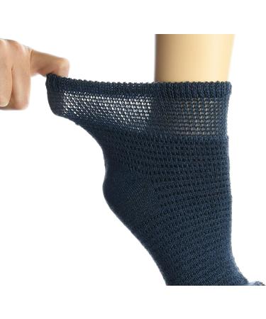 Doctor's Choice Diabetic Men's Seamless Ankle Socks with Aloe Infusion - Gout Comfort, Non-Binding Top - Large (10-13) - Charcoal - 1 Pair - Buy Online on GoSupps.com