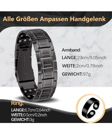 Jeracol Lymph Detox Steel Magnetic Band & Ring for Men - 3500 Gauss Magnet Copper Ring Gift Box Included - Buy Online on GoSupps.com