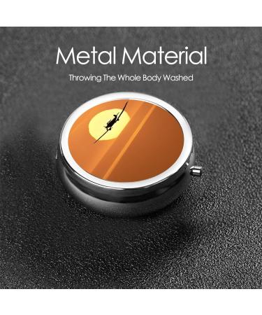Aircraft Plane Sunset Mini Round Pill Box | 3 Compartment Travel Organizer | Portable Medicine Case for Home & Office - Buy Online on GoSupps.com