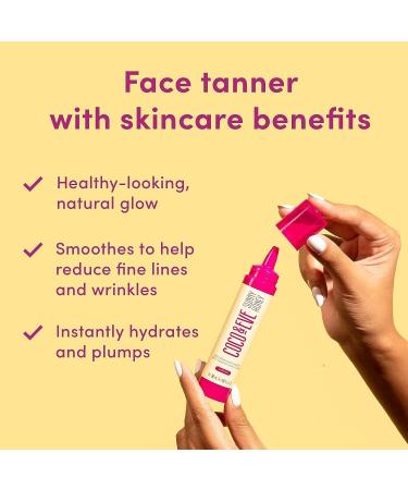 Coco & Eve Sunny Honey Dark Bronzing Face Drops - Hydrating Hyaluronic Acid Self Tanner (1 fl oz) - Buy Online on GoSupps.com