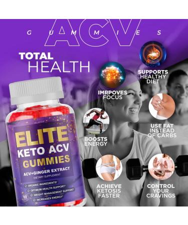 Elite Keto ACV Gummies - Advanced Weight Loss Formula | Elite Keto Plus | Tank EliteKeto - 60 Gummies - Buy Online on GoSupps.com