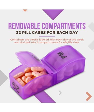 MEDca Tablet Organizer - 32 Compartment Pill Dispenser for Twice Daily Medication | International Shipping Available - Buy Online on GoSupps.com
