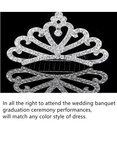 Princess Tiara Comb Set - Mini Crown Rhinestone Hair Comb for Flower Girls | Crystal Rhinestone Hair Accessories (Silver) - Buy Online on GoSupps.com