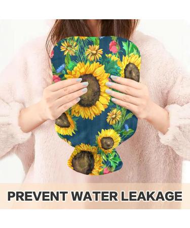 Sunflower Heat Bottle 1L - BPA-Free Pain Relief for Headaches Neck & Shoulders - Eco-Friendly Green Leaves Design - Buy Online on GoSupps.com