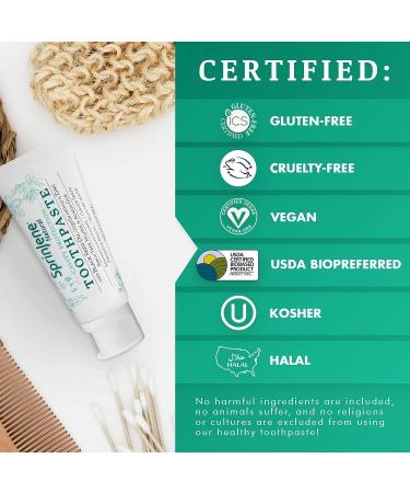 Buy SprinJene Natural SLS Free Toothpaste with Fluoride - Cavity Protection Gum Health & Fresh Breath - Vegan Gluten Free 4 Pack - Buy Online on GoSupps.com
