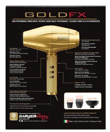 BaBylissPRO High Performance Turbo Hairdryer Goldfx - Buy Online on GoSupps.com