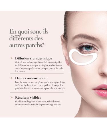Patchs pour les yeux aux Micro-aiguilles Anti-poches Anti-rides Anti- ge Anti-Cernes Repulpant | Effet lissant imm diat | Peau Rajeunie | Acide Hyaluronique | Peptides | 1 paire - Buy Online on GoSupps.com