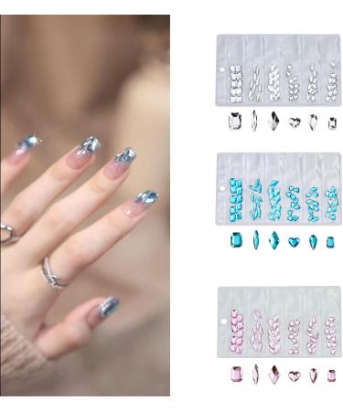 60Pcs Flatback Nail Rhinestones Mini Nail Charms 3D Crystal Gems Jewelry DIY Manicure Nail Decoration Part Fashion Accessories Embellishments Craft Supplies - Buy Online on GoSupps.com
