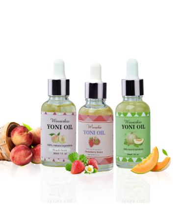 Yoni Essential Oil for Women Set of 3 100% Natural Feminine Oil Intimate Deodorant for Women Eliminates Odor and Ph Balanced Feminine Serum Made with Pure Natural Essential Oils (1 fl oz/30 ml)