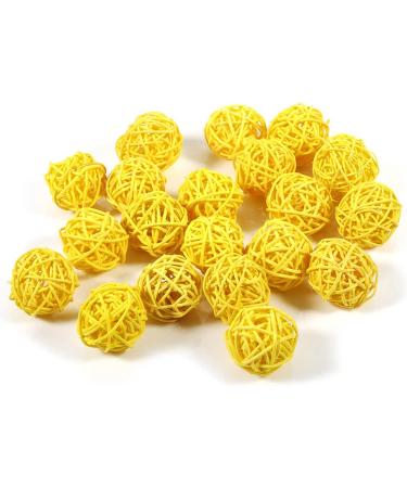 Buy Tbest Yellow Rattan Balls - Decorative Bowl Fillers 20 Pieces | Perfect for Ornaments Weddings Christmas & Pets - Buy Online on GoSupps.com