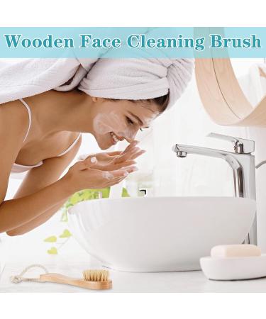6 Pcs Natural Bristles Wooden Face Cleaning Brush Set - Exfoliator & Scrubber Tool for Facial Care - Unclog Pores & Improve Skin Health - Buy Online on GoSupps.com