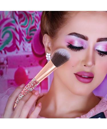 Premium Rhinestone Makeup Brush Set - Synthetic Foundation Powder Concealers & Eye Shadows | Professional Beauty Tools with Bag - Buy Online on GoSupps.com