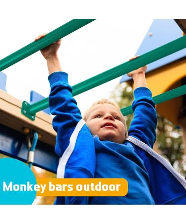 6 Monkey Bars Ladder Rungs Playground Set | Outdoor Climbing Kit for Kids | Steel Swing Set Accessory | 16.5 Inch Green Equipment - Buy Online on GoSupps.com