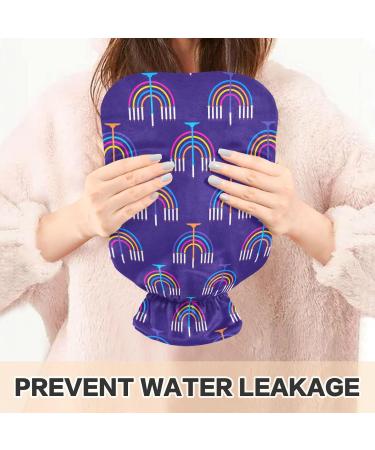 Hanukkah Purple Hot Water Bottle with Cover - 2L Pain Relief Heating Bag for Hot & Cold Therapy - Buy Online on GoSupps.com